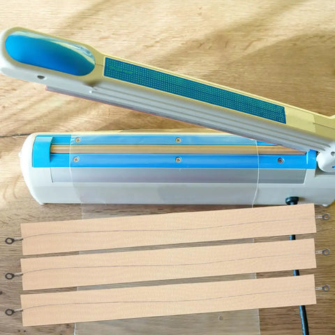 Top Shelf Replacement Heating Strip For Hand Sealer Two Pack Cloth And Tungsten Wire 2Mm Heat Element For Vacuum Shrink Wrap Bags, 2mm heating strips beside hand sealer.