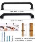 10 Pack Matte Black Kitchen Cabinet Pulls 5 Inch Center To Center 128mm Zinc Alloy Solid Round Drawer Handles installation guide.