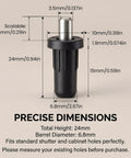 Heavy Duty Cabinet Door Repair Pins 8 Piece Kit Spring Loaded Hinge Dampers with precise dimensions for perfect fit.