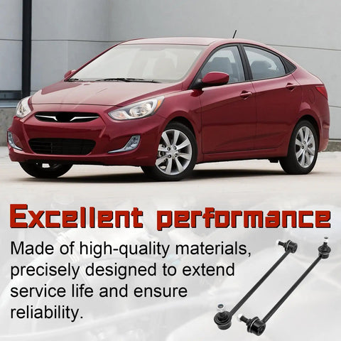 2 Pack Front Sway Bar Links For Hyundai Accent 2006 To 2011 And Kia Rio Rio5 2006 To 2011 Direct Fit Stabilizer Bar Links Replaces K80858 K80859 shown with red Hyundai car