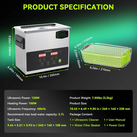 Workhorse Commercial Ultrasonic Cleaner With Heating And Degas Mode Delivers Quiet Efficiency Effortlessly scrubs dirt from jewelry, carburetors.