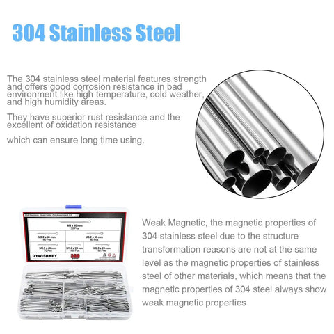 Premium 304 Stainless Steel Cotter Pin Assortment Kit Providing 360 Rock Solid Split Pins With Corrosion Resistant Finish For No Sweat Assembly And Quick Garage Fixes