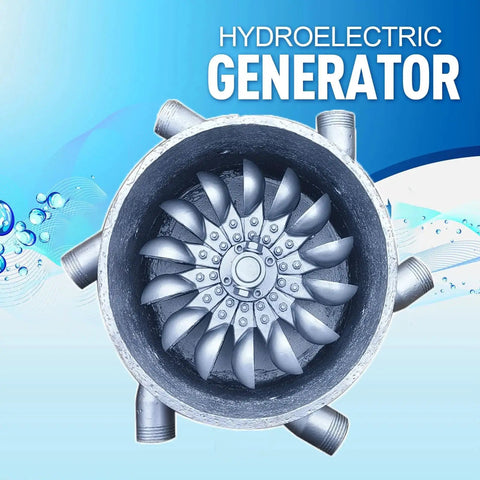 Top view of 3KW Micro Hydropower Generator 110-230V Wide Voltage Portable Water Turbine for outdoor power supply.