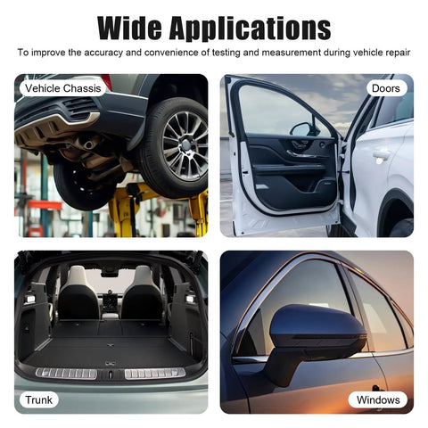 2D Auto Body Measuring System With Retractable Tram Gauge, Shop-Ready, High Precision Car Frame Measuring Tool Set, Heavy-Duty Aluminum Construction, Durable, Easy To Use For Quick Alignment In Busy Shops. vehicle chassis, doors, trunk, windows