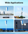 100W Vertical Axis Wind Turbine Kit With 2 Blades Easy Install Weather Resistant Outdoor Windmill Generator For Off Grid Power Durable Iron Core Magnet Turbine And Aluminum Blade Design mounted for industry, surveillance, marine and road lighting