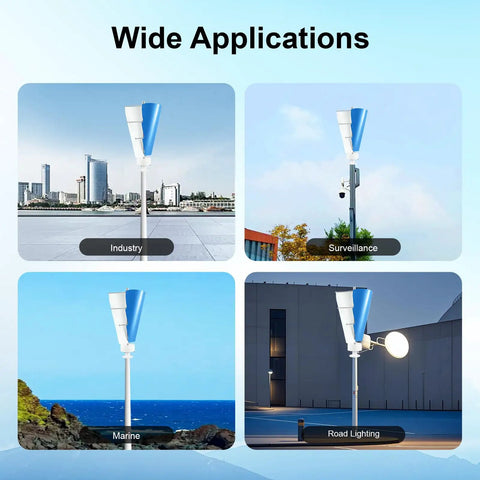 Vertical Axis Wind Turbine Kit With Controller And 2 Aluminum Blades, 500W 12V Outdoor Wind Generator for multiple settings