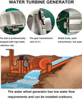 Low Flow High Torque Hydroelectric Turbine Generator For Remote Power, Water Wheel Generator setup illustration with components