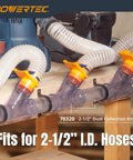 Clear PVC Dust Collection Pipe 2-1/2 In By 36 In 1 Pack Rigid Tubing under woodworking table, connected to dust collection system.