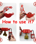 Step-by-step usage of Gate Valve Lockout Kit With Safety Padlock For Outdoor Faucets Spigots Hose Bibs And Propane Tanks