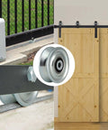 Skelang 3-in V-groove sliding gate wheel with double bearings for inverted V-track; metal wheel, 2000 lb capacity.