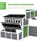 Wooden Chicken Coop 39 Inch With Nesting Box And Pull Out Tray, waterproof roof, multiple entrances, outdoor hen house