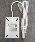 ACR122U NFC Reader Writer Kit with USB cable on gray surface, part of product NFC Reader Writer Kit ACR122U With 5 NTAG213 Tags And 2 UID MF1 Cards Plus Free Software SDK For Windows Mac Linux 13.56 Megahertz Card Access Tool Supports MIFARE Ultralight Plus DesFire ISO 14443 A