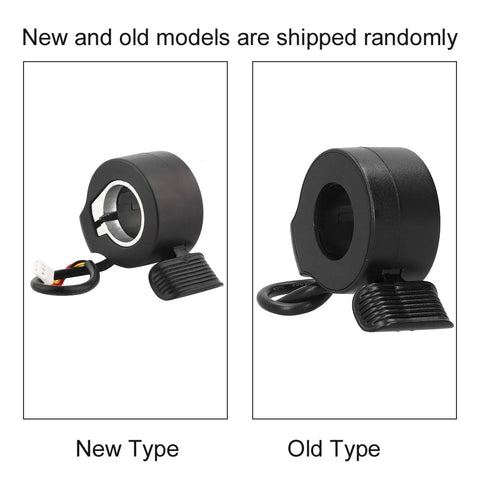 Thumb Throttle For Electric Scooters With Hall Sensor Easy Fit Finger Grip Accelerator Controller Black Universal Replacement For Most Scooter Models With Brake Switch, new and old models side view.