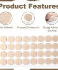 Wool felt furniture pads, beige, 0.8-inch, self-adhesive, 96 pcs (3 sheets)