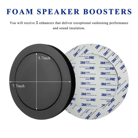 6.5 Inch Foam Speaker Enhancer Rings With Self Adhesive Backing High Rebound Car Door Baffles for sound insulation and cushioning.