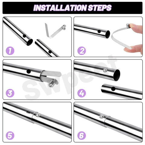 Installation steps for 21 Piece Stainless Steel V Shaped Push Button Spring Clips Set In 7 Sizes with silver tube clips.