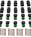 10 Pack 2 Pin Weather Pack Connector Set For 20-14 AWG Wire Harness 2.5mm Series Automotive Electrical Plugs Waterproof Male And Female Housings
