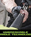 Close-up of unbreakable core handle of Bash 24 Inch Sledge Hammer With 4 Lb Head For Demolition And Framing Drop Forged 46 HRC Steel Head