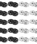 20 Sets Of 21mm Snap Buttons For Fabric And Clothes Metal Sew On Snaps Heavy Duty Snap Fasteners For Sewing Jackets Shirts DIY Crafts In Black And Silver Kit.