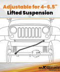 Adjustable Front Track Bar For Jeep Cherokee XJ 1984 to 2001 Lift Kit Center Axle After Suspension 4 To 6.5 Inch Length 790 To 830 mm Eyelet To Eyelet Easy Install Built Tough For Rough Trails, 4-6.5 in lift diagram
