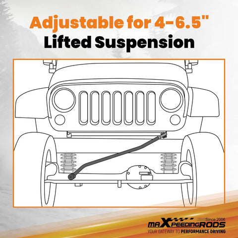 Adjustable Front Track Bar For Jeep Cherokee XJ 1984 to 2001 Lift Kit Center Axle After Suspension 4 To 6.5 Inch Length 790 To 830 mm Eyelet To Eyelet Easy Install Built Tough For Rough Trails, 4-6.5 in lift diagram