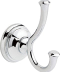 Double Towel Hook In Polished Chrome For Bathroom Or Kitchen, Durable Zinc Construction With Corrosion Resistant Finish