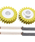 4 Pack Mixer Worm Gear And Carbon Brush Replacement Kit for stand mixers, yellow gears and metal brushes