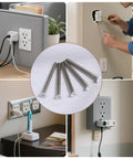 Fix Wonky Outlets Fast With These Extra Long Machine Screws Forty Pack White Painted Flat Head Wall Plate Fasteners 6 32 Thread One Point Five Inch on various outlet installations.