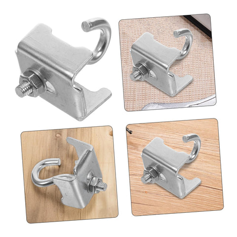 Rock Solid Heavy Duty Girder Clamp Hooks With Pipe Support Brackets For Warehouse Shelving And Garage Storage Racks Boss Grade Universal Metal Hardware Set