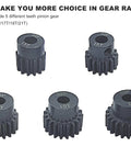Beefy 32P 5mm Hardened Metal Pinion Gear Set With 3.175mm Coupler For RC Buggy And Monster Truck Includes 13T 15T 17T 19T 21T Gears