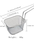 Image of Eight Pack Mini Square Fry Baskets For Fries And Sides, 4.1 By 3.3 By 2.6 Inch Table Serving Fry Baskets, Iron Wire Chrome Plated