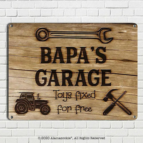 Durable Aluminum Garage Sign Eight And A Half By Eleven And A Half Inches Matte Finish Vintage Workshop Wall Decor For Old School Dads Papa Pops Grandpa Mechanic Woodworking Woodturning Cabinet Maker Gift Weather Resistant Indoors Outdoors