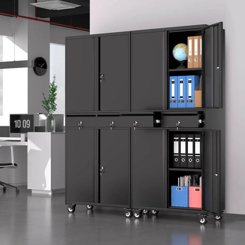 Heavy Duty 73 Inch Metal Storage Cabinet With Locking Doors And Adjustable Shelves For Garage Or Shop Built To Last Rugged Tool Cabinet