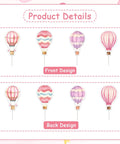36 Pink Hot Air Balloon Cupcake Toppers For Girls Birthday Party Decorations Adventure Awaits Baby Shower Decor Airplane