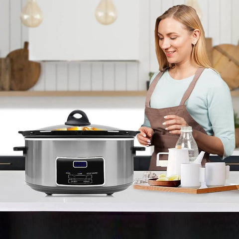 Woman in kitchen with crockpot featuring Pot Lid Knob Replacement For Crockpot And Slow Cooker Lids, Bakelite Handle