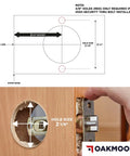 Installation guide for Heavy Duty Commercial Door Handle Lock Set With Grade 2 Security, hole diagram and latch fitting.