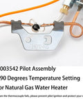Close-up of Natural Gas Water Heater Pilot And Burner Assembly Replacement Kit includes metal components and wiring