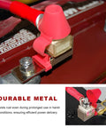 Heavy Duty Waterproof Fuse Block Rated 300 Amp 58 DC With M8 Single Stud Connector, showcasing durable metal and red insulated connection.