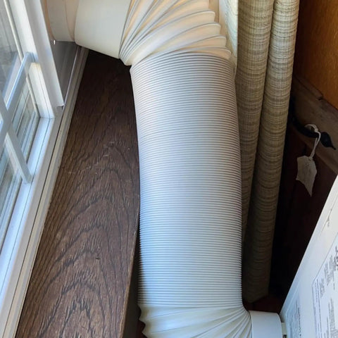 Installed Portable Air Conditioner Exhaust Hose With 5.9 Inch Diameter And 90 Inch Length, Anti Clockwise Thread