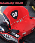 Electric Drift Go Kart For Adults With 350W Motor and adjustable seat, 14.3-inch seat width, red finish, 187 lbs load capacity