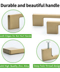 Classic 10 Pack Cabinet Pull Handles for Kitchen and Bedroom Cabinets in Champagne Bronze Finish, smooth edges, zinc alloy