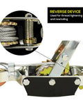 Heavy Duty 5 Ton Come Along Winch With 10 Ft Steel Cable Dual Gear And 3 Hooks Automotive Vehicle Recovery Tool reverse device detail