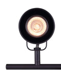Close-up of adjustable head on Polo Style 4 Light Track Lighting Rail With Adjustable Heads In Oil Rubbed Bronze, 29 Inch Wide Ceiling Or Wall Mount Fixture With Easy Push In Connection System, Perfect For Modern Transitional Spaces, GU10 Bulbs Not Included.