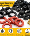 160 Piece Hose Bib Washer and Faucet Washer Kit with 14 sizes, includes black and red rubber washers, brass bibb screws
