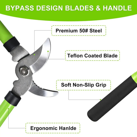 15 Inch Loppers Set For Tree Trimming Bypass Pruners With Rust Resistant Steel Blades 1 Inch Cut Diameter Short Handle Garden Clippers 2 Pack