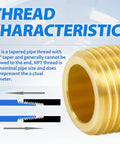 Beefy Brass Long Nipple Pipe Fitting Three Quarters NPT Male And Three Quarters NPT Male close-up of thread characteristics