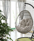 Hanging Egg Chair Cushion Set For Indoor Outdoor Use, Waterproof Ultra Soft Hammock Seat Pad And Back Cushion, Light Gray