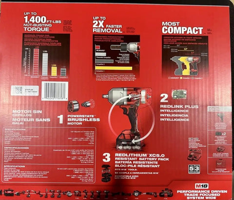 Shop Ready Professional Grade 1/2 Inch High Torque Brushless Cordless Impact Wrench With Friction Ring And Heavy Duty Blow Molded Case Kit For Badass Mechanics And Diesel Truck Work specifications and features on product packaging.