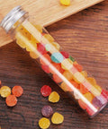 18 Pack 115 Ml Clear Plastic Test Tubes With Screw Caps Flat Bottom Great For Bath Salts Candy Party Favors Weddings Christmas Decor And DIY Craft Projects In Clear PET Containers, clear PET tube with candy