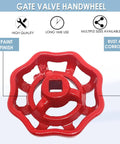 Two Pack Replacement Gate Valve Handwheel Round Wheel Handle For Three Quarters Inch Gate Valves Fifty Three Millimeter Outer Diameter Square Hole Six Point Five By Six Point Five Millimeter Iron Construction With Rust Resistant Paint For DIY Repair